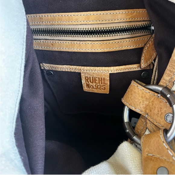 RUEHL No.925 GREENWICH NY Cream tote with leather detailing. - NWT - Picture 7 of 13
